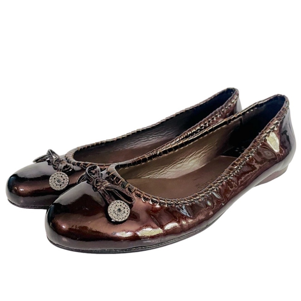 Jack Rogers Brown Patent Leather Flats Size 9.5